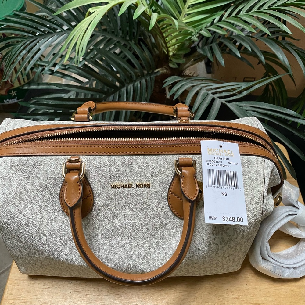 NWT Michael Kors Grayson Vanilla Satchel Tote